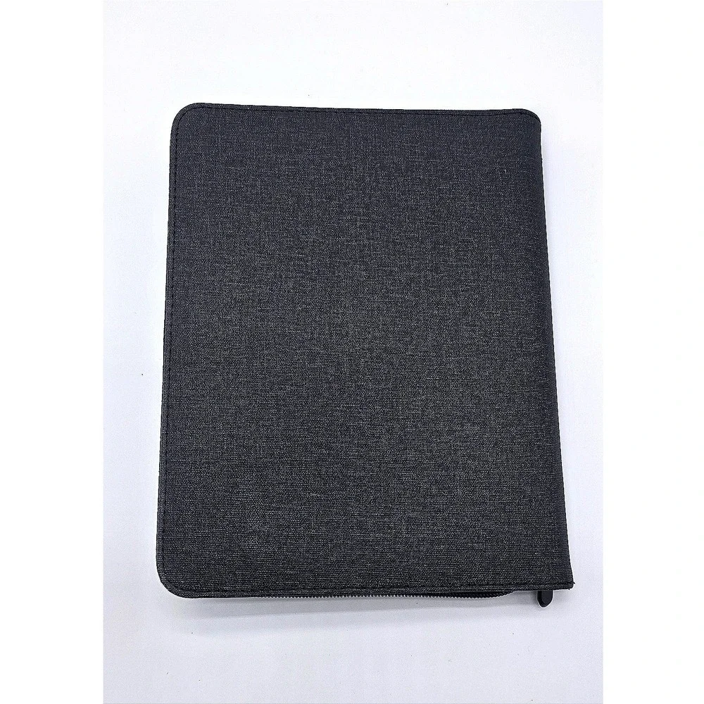 Graber Stockton Wireless Charging Refillable‎ Journal Black Zippered Portfolio